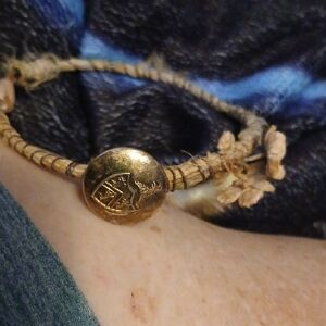 VintageCoat Of Arms Or Family Crest From LiverpoolButtonLeather Wrapped Bracelet